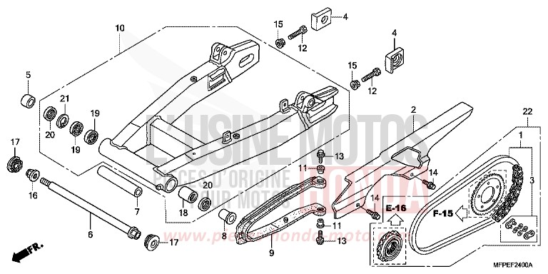 SCHWINGE/KETTENGEHAEUSE von CB1300 Super Bold'or ABS GRAPHITE BLACK (NHB01EB) von 2010